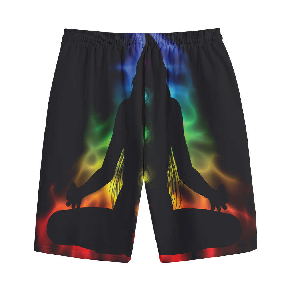 Seven Chakras Aura Print Cotton Shorts