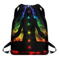 Seven Chakras Aura Print Drawstring Backpack