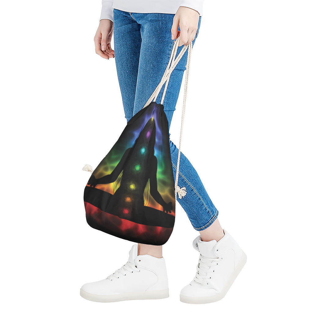 Seven Chakras Aura Print Drawstring Bag