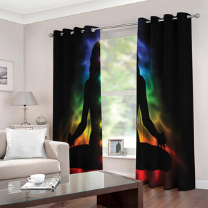 Seven Chakras Aura Print Extra Wide Grommet Curtains