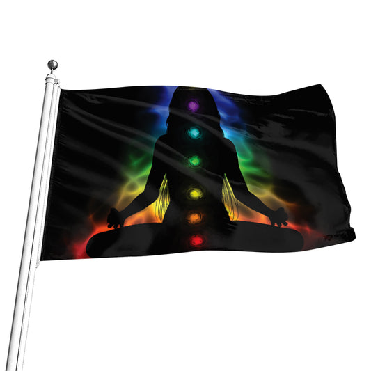 Seven Chakras Aura Print Flag