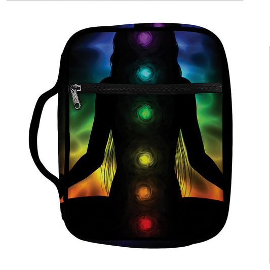Seven Chakras Aura Print Front Pocket Bible Bag