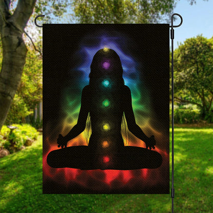 Seven Chakras Aura Print Garden Flag