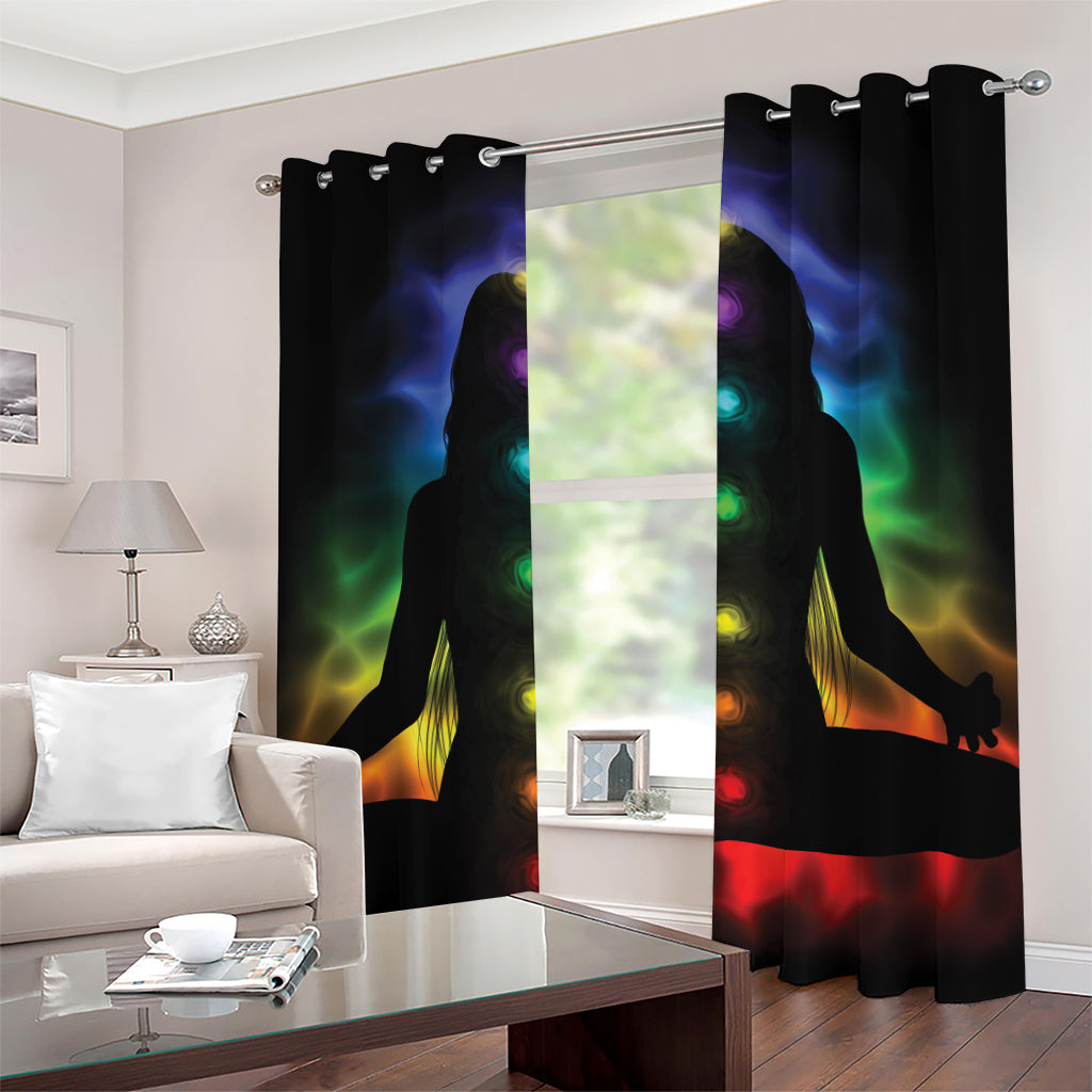 Seven Chakras Aura Print Grommet Curtains