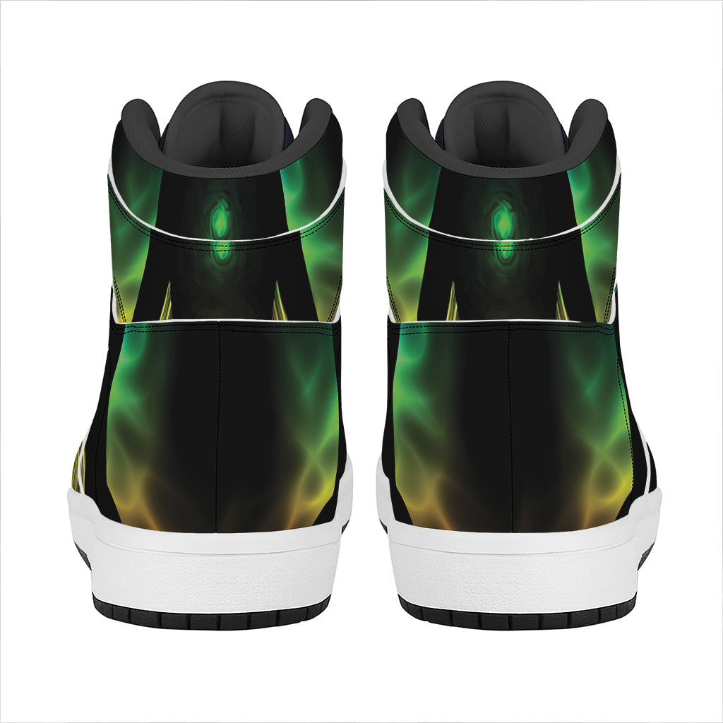 Seven Chakras Aura Print High Top Leather Sneakers