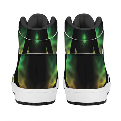 Seven Chakras Aura Print High Top Leather Sneakers