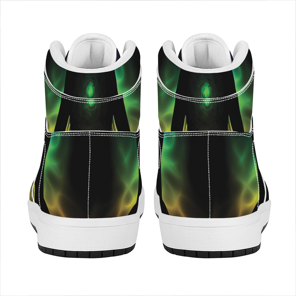 Seven Chakras Aura Print High Top Leather Sneakers