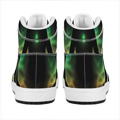 Seven Chakras Aura Print High Top Leather Sneakers