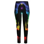 Seven Chakras Aura Print High-Waisted Pocket Leggings