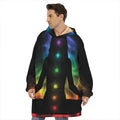 Seven Chakras Aura Print Hoodie Blanket