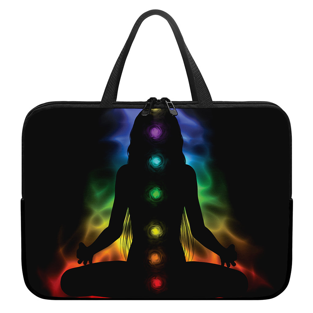 Seven Chakras Aura Print Laptop Sleeve With Handle