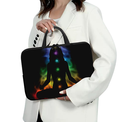 Seven Chakras Aura Print Laptop Sleeve With Handle