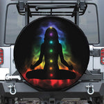 Seven Chakras Aura Print Leather Spare Tire Cover
