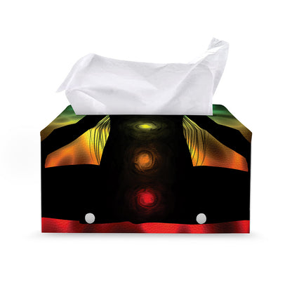 Seven Chakras Aura Print Leather Tissue Box Cover