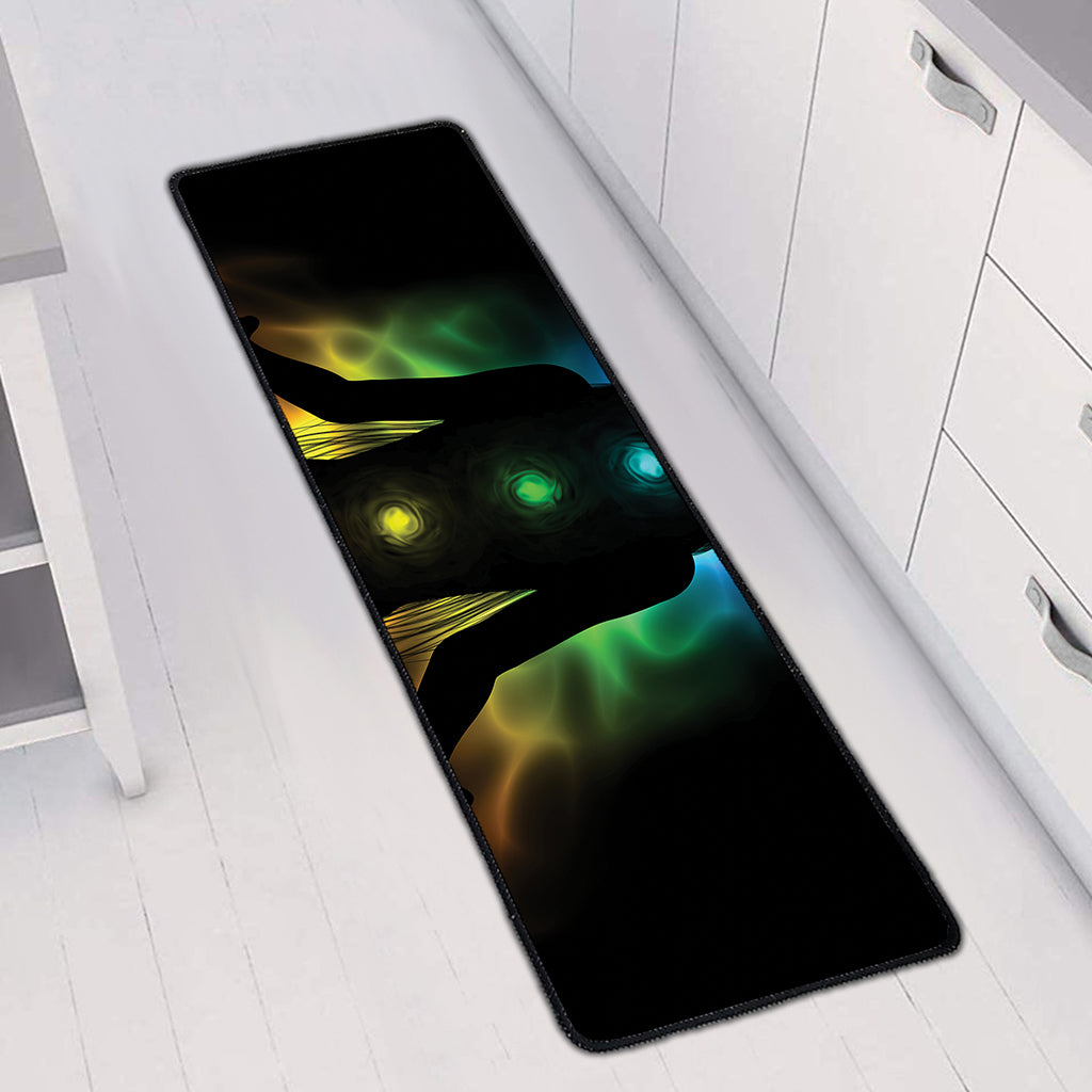 Seven Chakras Aura Print Long Kitchen Mat