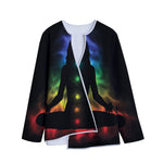 Seven Chakras Aura Print Long Sleeve Short Coat