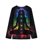 Seven Chakras Aura Print Long Sleeve Short Coat