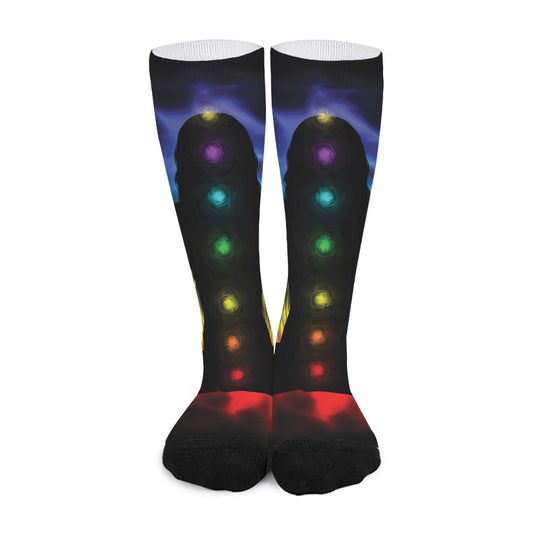 Seven Chakras Aura Print Long Socks