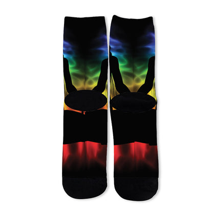 Seven Chakras Aura Print Long Socks