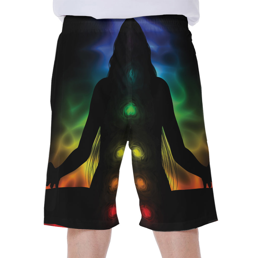 Seven Chakras Aura Print Men's Beach Shorts