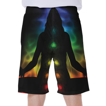 Seven Chakras Aura Print Men's Beach Shorts
