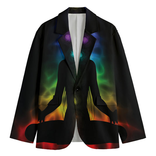 Seven Chakras Aura Print Men's Blazer