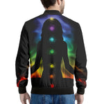 Seven Chakras Aura Print Men's Bomber Jacket
