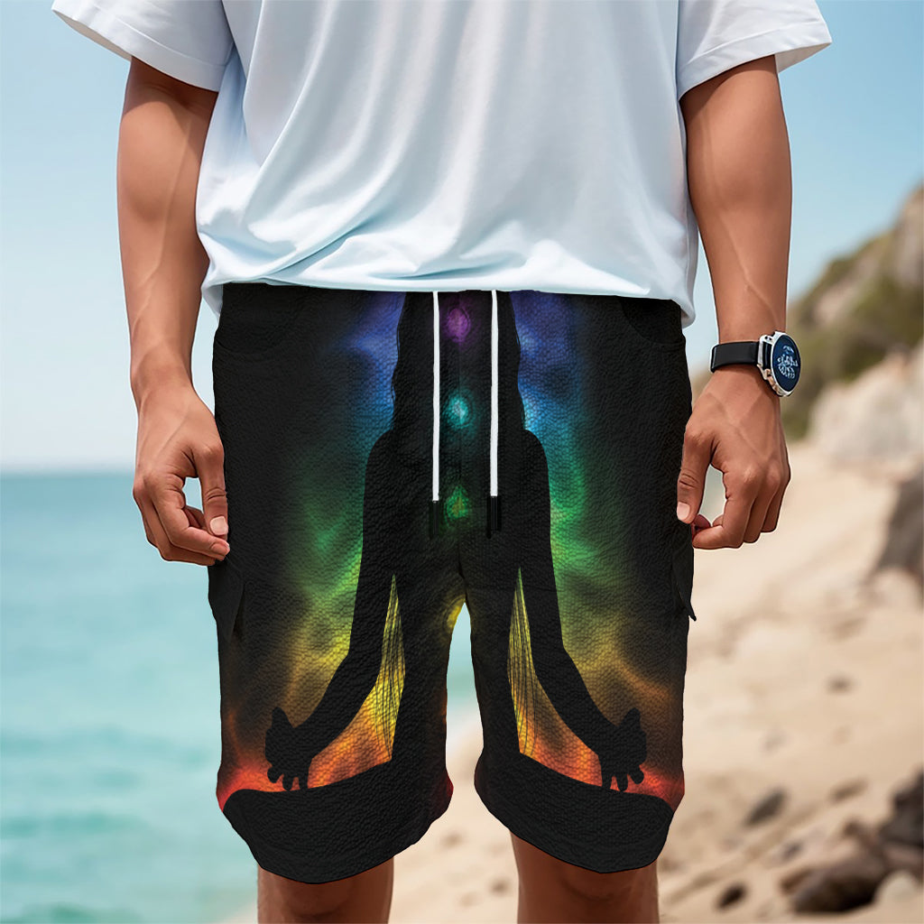 Seven Chakras Aura Print Men's Cargo Shorts