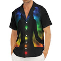 Seven Chakras Aura Print Men's Deep V-Neck Shirt