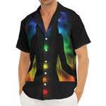 Seven Chakras Aura Print Men's Deep V-Neck Shirt