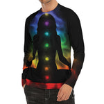 Seven Chakras Aura Print Men's Long Sleeve Rash Guard