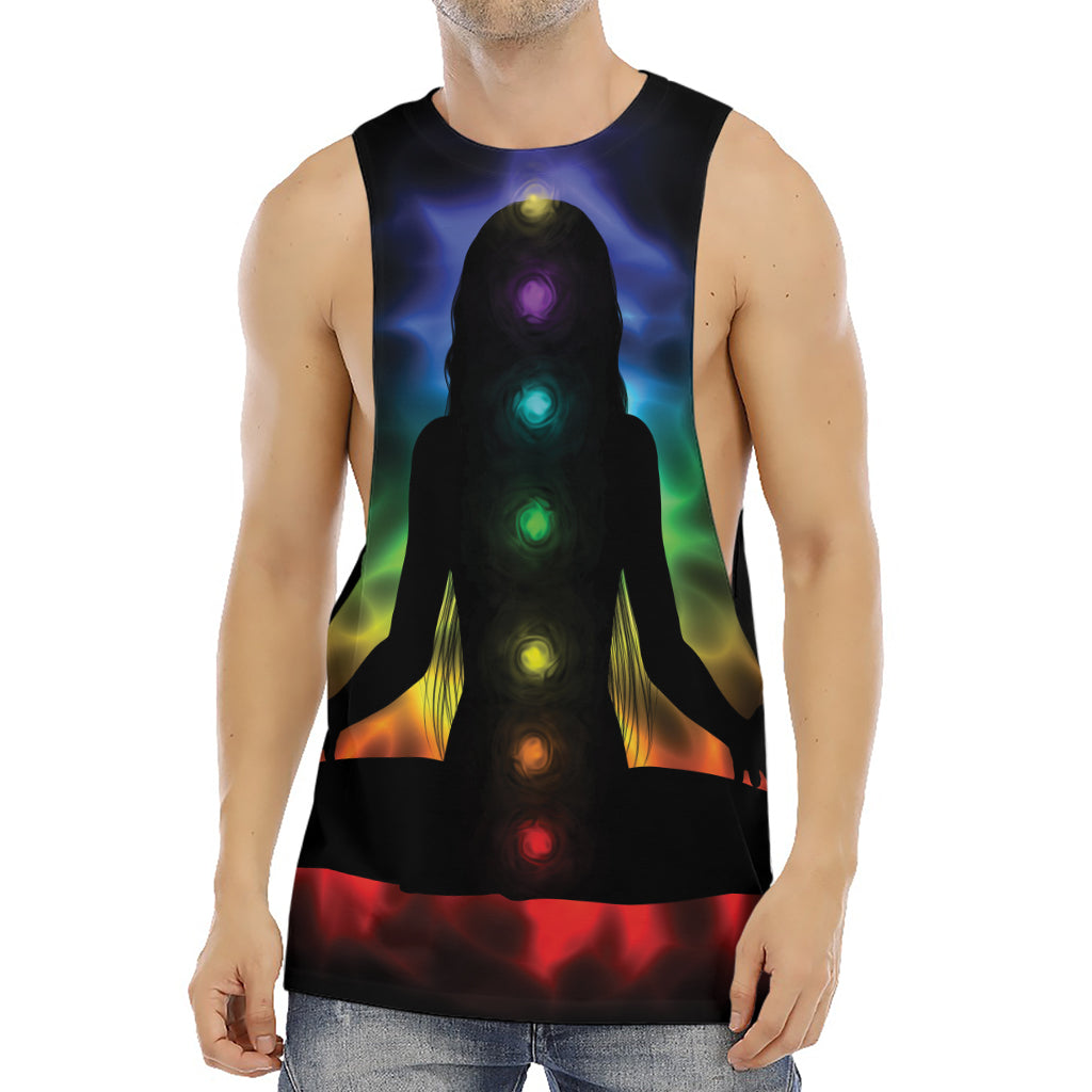 Seven Chakras Aura Print Men's Muscle Tank Top