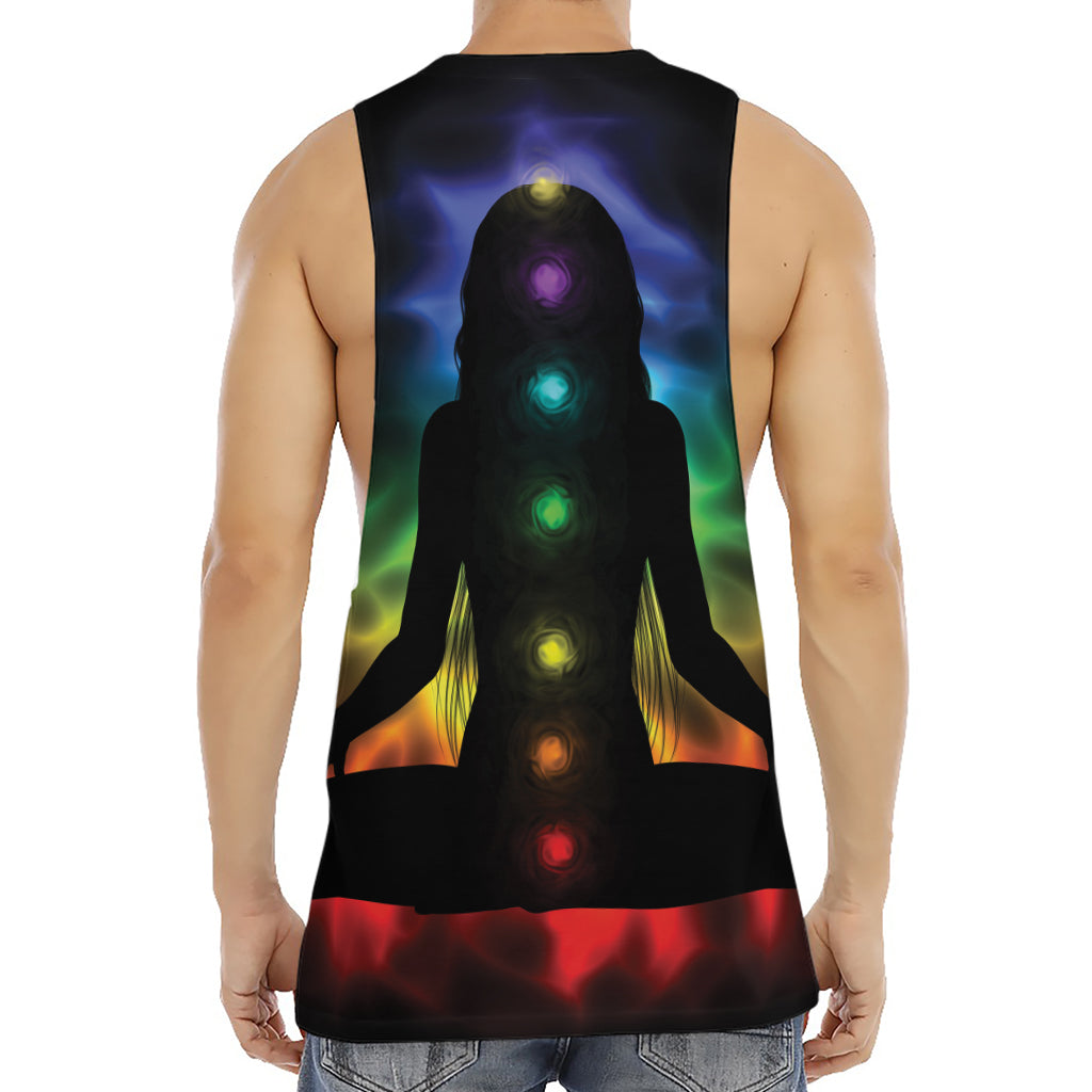 Seven Chakras Aura Print Men's Muscle Tank Top