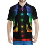 Seven Chakras Aura Print Men's Polo Shirt
