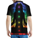 Seven Chakras Aura Print Men's Polo Shirt