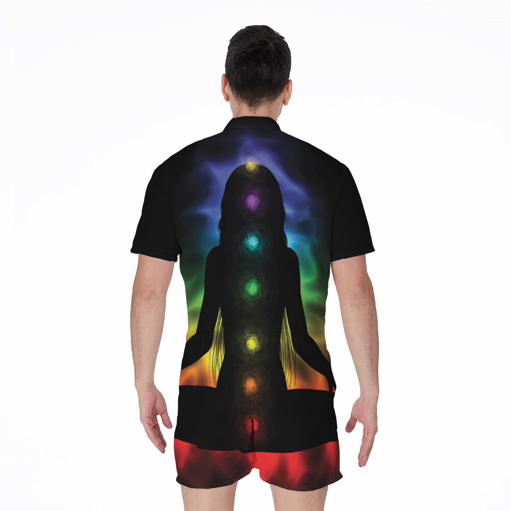 Seven Chakras Aura Print Men's Rompers