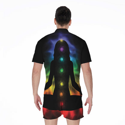Seven Chakras Aura Print Men's Rompers