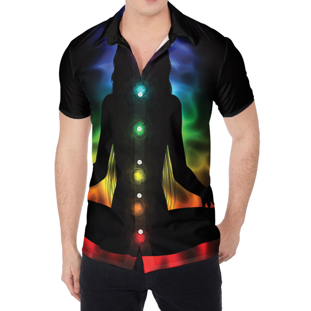 Seven Chakras Aura Print Men's Shirt