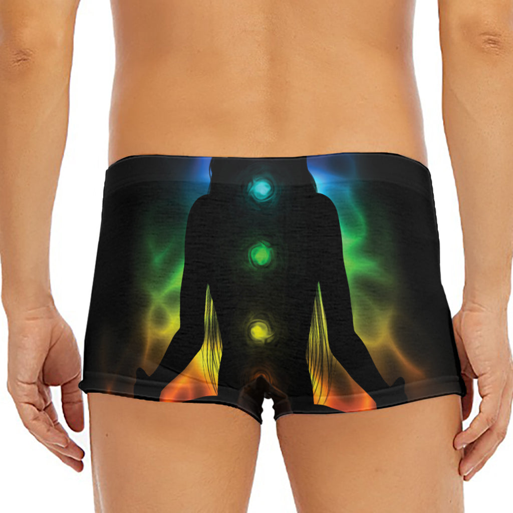 Seven Chakras Aura Print Men's Short Boxer Briefs