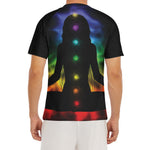Seven Chakras Aura Print Men's Short Sleeve Rash Guard