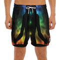 Seven Chakras Aura Print Men's Split Running Shorts