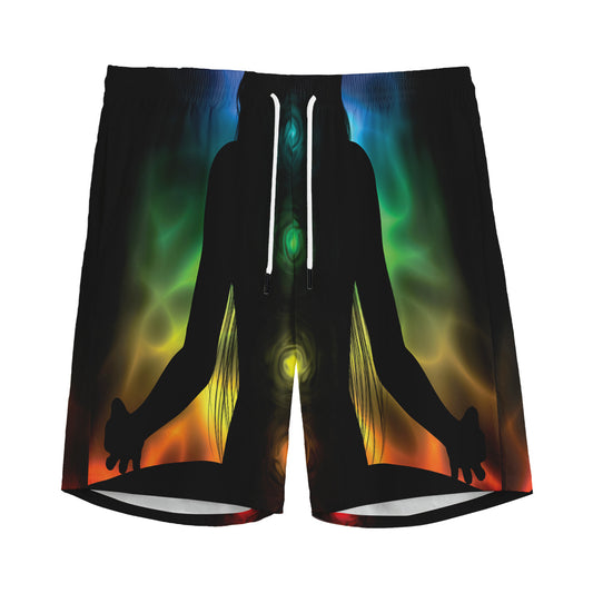 Seven Chakras Aura Print Men's Sports Shorts