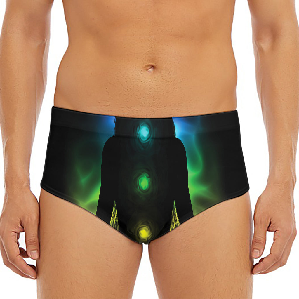 Seven Chakras Aura Print Men's Triangle Swim Briefs