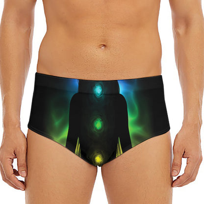 Seven Chakras Aura Print Men's Triangle Swim Briefs