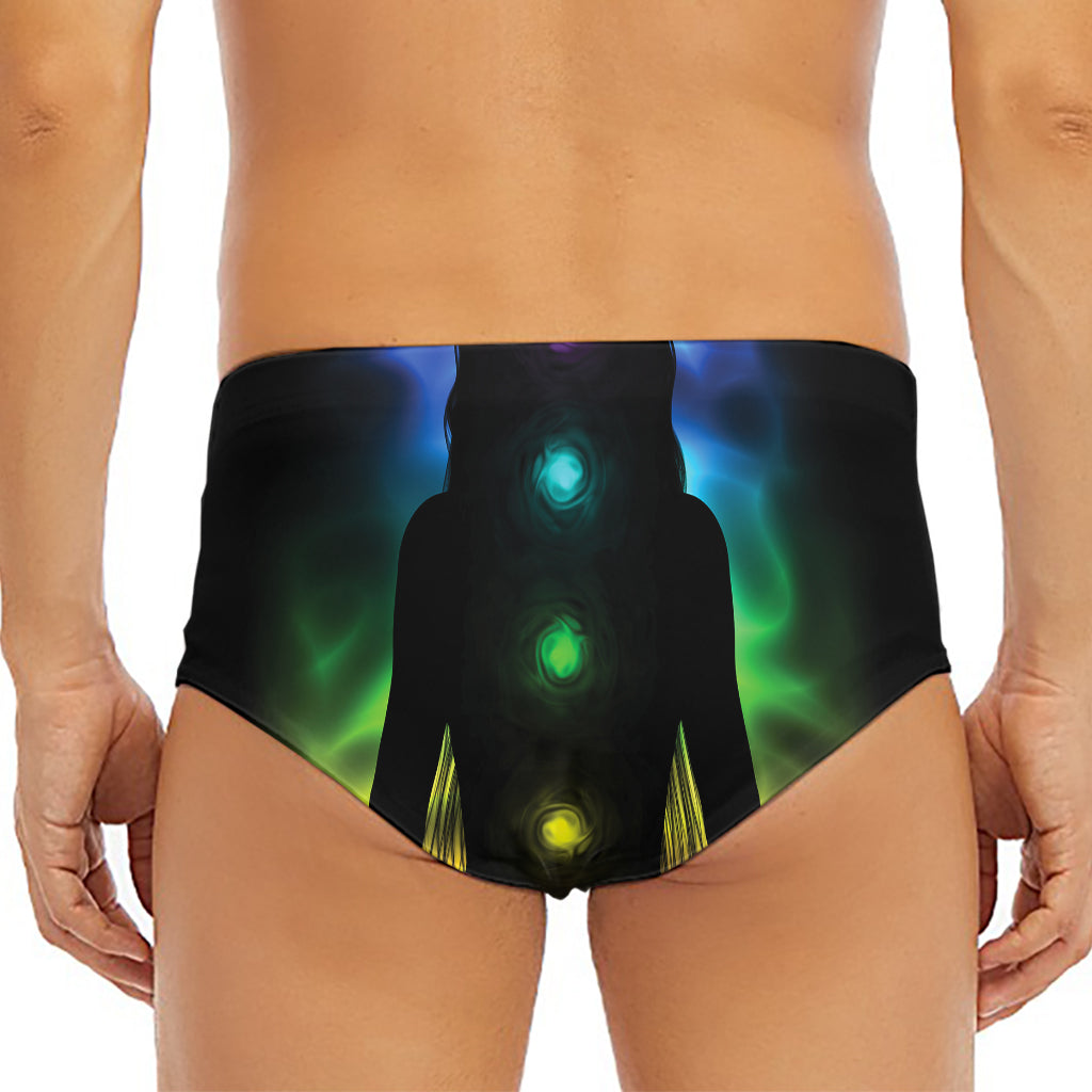 Seven Chakras Aura Print Men's Triangle Swim Briefs