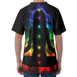 Seven Chakras Aura Print Men's Velvet T-Shirt