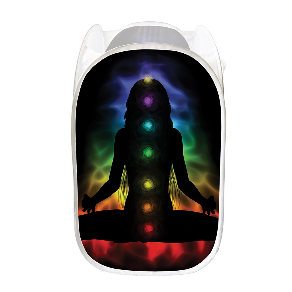 Seven Chakras Aura Print Mesh Laundry Hamper
