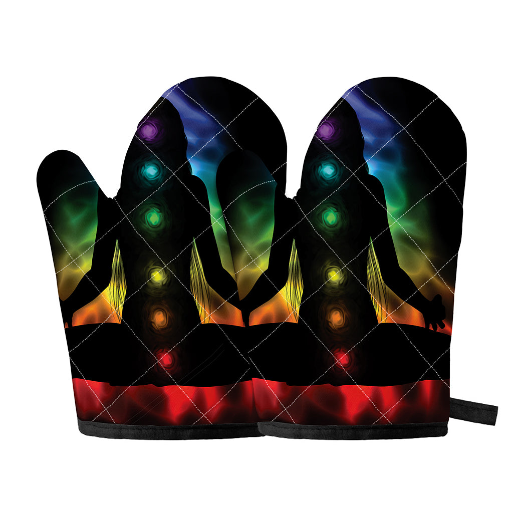 Seven Chakras Aura Print Oven Mitts