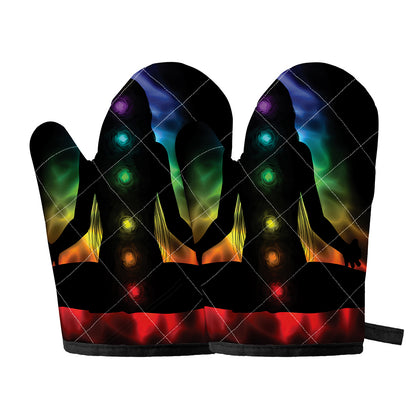Seven Chakras Aura Print Oven Mitts