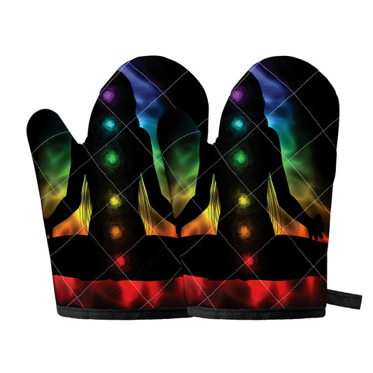 Seven Chakras Aura Print Oven Mitts